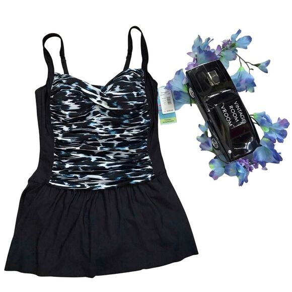 Fashion Black Overall Skirt I Go Vroom Vroom Swim Solutions NWT